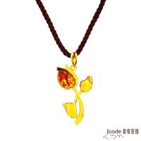 Jcode真愛密碼 鬱金香隨黃金/水晶墜子 送項鍊