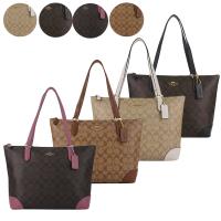 【COACH】金屬馬車C LOGO PVC皮革托特包(4色)