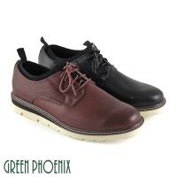 GREEN PHOENIX 簡約織帶縫線襪套式真皮平底休閒皮鞋(男鞋)T12-19829
