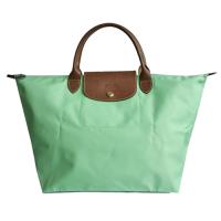 LONGCHAMP 短把尼龍水餃包(中-蘋果綠590)