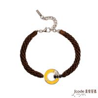 Jcode真愛密碼 永恆承諾黃金/白鋼編織男手鍊