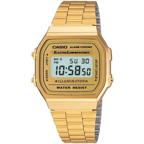 CASIO 金色經典復刻電子錶_A-168WG-9A