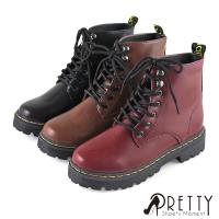 Pretty 經典簡約綁帶短筒馬汀靴BA-28556