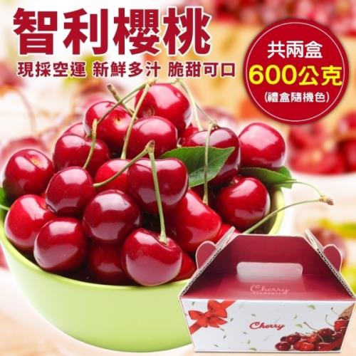 買1送1 果物樂園-智利空運鮮採10R櫻桃26~28mm(共2盒/每盒600g±10%含盒重)