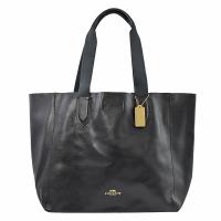 COACH 馬車LOGO 超輕量皮革大購物/托特包(黑)