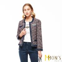 MONS知性時尚小香風結合牛仔經典毛呢外套
