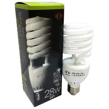 旭光 220V 240V-28W 節能螺旋燈泡 6500K.2700k-晝光.黃光(50入)