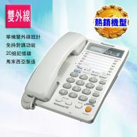 【Panasonic 國際牌】雙外線有線電話KX-T2378(白色)