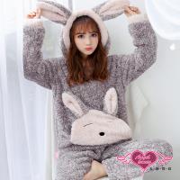 天使霓裳 慵懶兔子長毛絨二件式成套休閒服睡衣(UC9041)