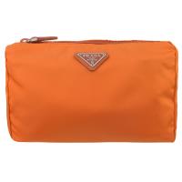 PRADA 1NA011 經典三角LOGO尼龍萬用包/化妝包.橘