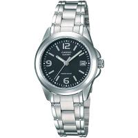 CASIO 時尚經典數字刻度女錶-黑(LTP-1215A-1A)
