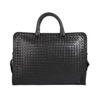 BOTTEGA VENETA 經典牛皮編織手提斜背公事電腦包(黑色)