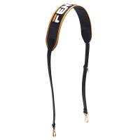 FENDI 經典STRAP YOU系列品牌LOGO造型牛皮背帶(白X黃)