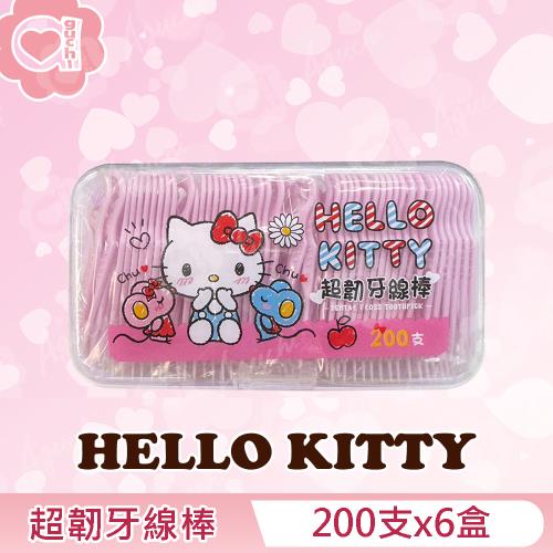 Hello Kitty 凱蒂貓超韌牙線棒200支x6盒(盒裝)