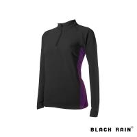 【荷蘭Black Rain】女拉鍊套頭衫 BR-168031 (11250-3 黑/亮紫)
