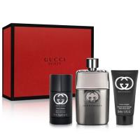 Gucci 罪愛男性淡香水禮盒(淡香水90ml+鬍後乳50ml+體香膏70g)