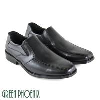GREEN PHOENIX 流線剪裁縫線套入式全真皮平底皮鞋(男鞋)T63-18961