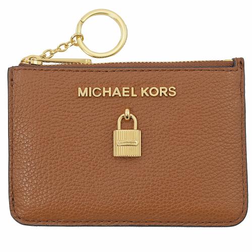 MICHAEL KORS ADELE 鎖頭造型鑰匙環零錢包.咖