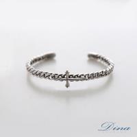 DINA JEWELRY 蒂娜珠寶 麻花復古十字架 925純銀手環 ( HFH63007)