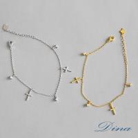 DINA JEWELRY 蒂娜珠寶 時尚英倫十字架 925純銀手鍊 (HFH5857)