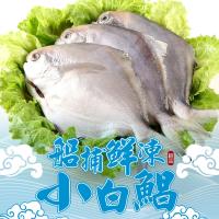 愛上新鮮 船捕鮮凍小白鯧 x8包(4隻裝/400g±10%/包)共32隻組