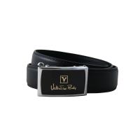 Valentino Rudy黑面LOGO印圖紳士自動扣牛皮皮帶-ZV6918