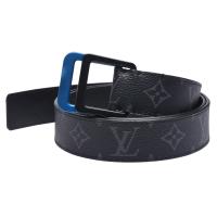LV M0136S Orbit 35系列Monogram Eclipse帆布印花雙釦腰帶/皮帶(石墨色)