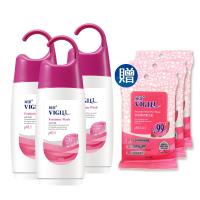 VIGILL 婦潔-滋潤嫩白 私密沐浴露 3瓶特惠組(220ml/瓶X3 加送生理潔舒巾X3)