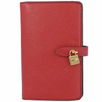 MICHAEL KORS Adele 鎖頭造型牛皮扣式中夾.櫻桃紅