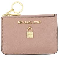 MICHAEL KORS ADELE 鎖頭造型鑰匙環零錢包.粉裸