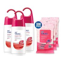 VIGILL 婦潔-蔓越莓 私密沐浴露 3瓶特惠組(220ml/瓶X3 加送生理潔舒巾X3)