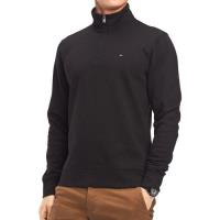 Tommy Hilfiger 2019男經典1/4拉鍊黑色長袖毛衣