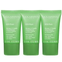 CLARINS 克蘭詩 SOS 阿爾卑斯柳草淨化面膜(15ml)*3