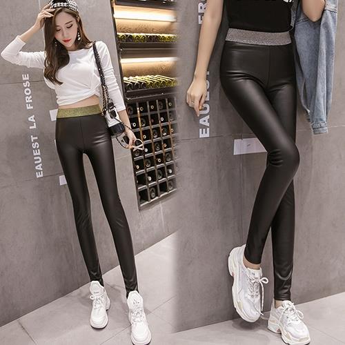 K.W.韓國 M-2XL 氣質魅力時尚元素皮褲
