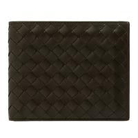 BOTTEGA VENETA 經典編織小羊皮中性萬用短夾(深咖啡)
