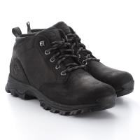 Timberland男款黑色全粒面皮革戶外中筒靴A1VEZ015