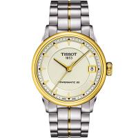 TISSOT T-Classic Luxury 機械女錶-象牙白x金框/33mm T0862072226100