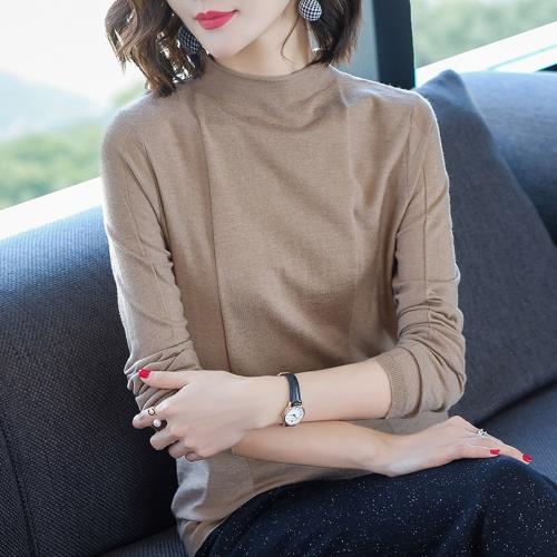 伊凡莎名媛時尚-法式簡約純色針織羊毛衫(A版)