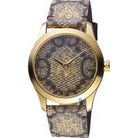 GUCCI古馳 G-Timeless 雙G 蜜蜂印花手錶-38mm YA1264068