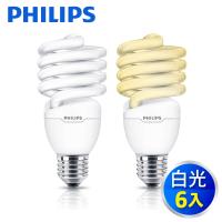 【新一代】飛利浦 Philips 34W Tornado T3 E27 螺旋省電燈泡 (黃光) 6入