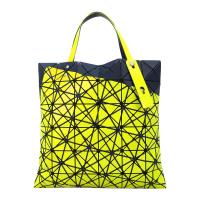 ISSEY MIYAKE 三宅一生 BAOBAO 6x6錯視斜紋手提包-黃黑