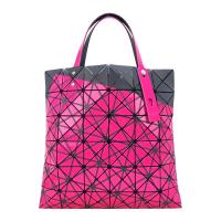 ISSEY MIYAKE 三宅一生 BAOBAO 6x6錯視斜紋手提包-桃黑