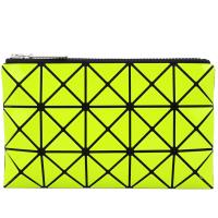 ISSEY MIYAKE 三宅一生 BAOBAO 3x5幾何方格長型亮面零錢手拿包-黃