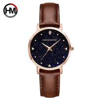 【HANNAH MARTIN】璀璨星空鉚釘水鑽女錶-咖/36mm(HM-XK36-FK)