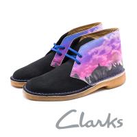 CLARKS 彩繪中幫休閒鞋 男鞋 - 黑