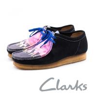 CLARKS 彩繪低幫休閒鞋 男鞋 - 黑