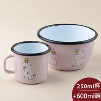Muurla 嚕嚕米杯碗組 馬克杯 250ml + 點心碗 600ml 可兒 粉紅