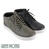GREEN PHOENIX 男款簡約素面綁帶平底短筒休閒鞋/沙漠靴(男鞋)P-18707