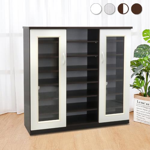 Bernice-防潮防蛀 防水塑鋼4.1尺二門透視中開放鞋櫃(四色可選)