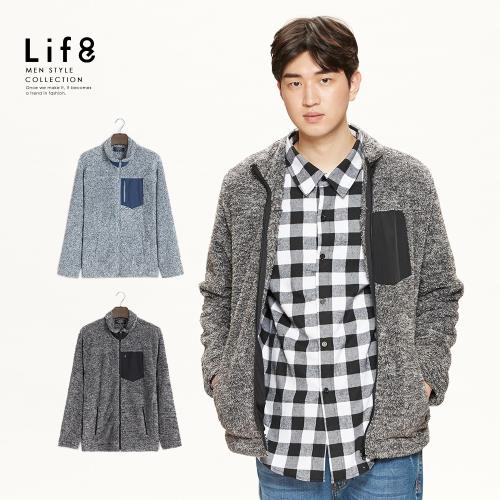 Life8-Casual 黑熊羆 保暖毛絨 M65拉鍊外套-10169